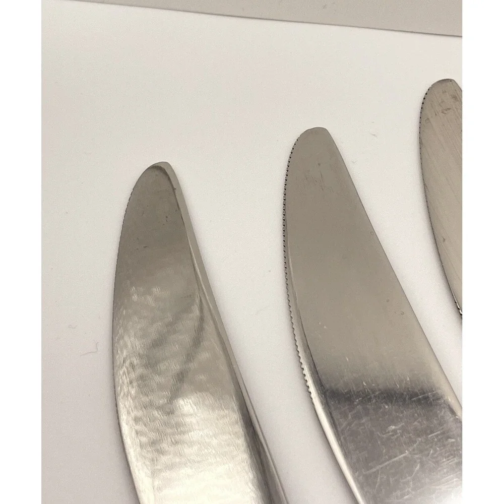 Set Of 8 Ekco Eterna LA JOYA Stainless Steel Japan Flatware Knives Wooden Handle